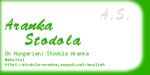 aranka stodola business card